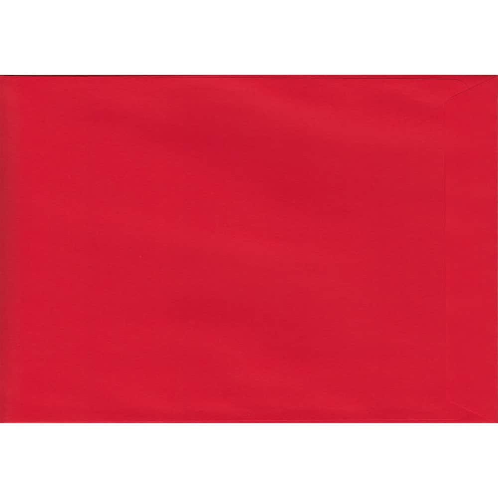 Pillar Box Red 324mm x 229mm Envelopes. 250 Red 120gsm C4 Envelopes (to fit A4). Peel/Seal.