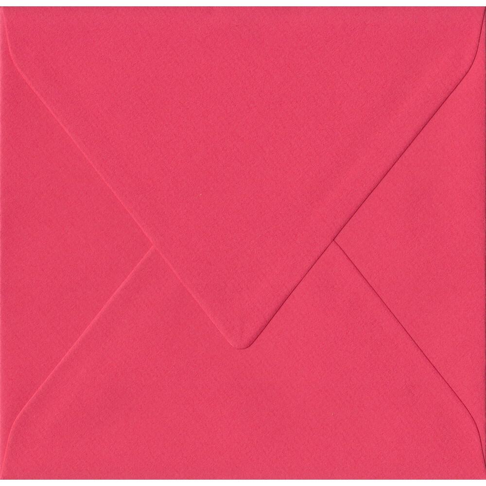 Coral Red 135mm x 135mm Envelopes. 100 Red 100gsm Small Square Envelopes. Gummed.