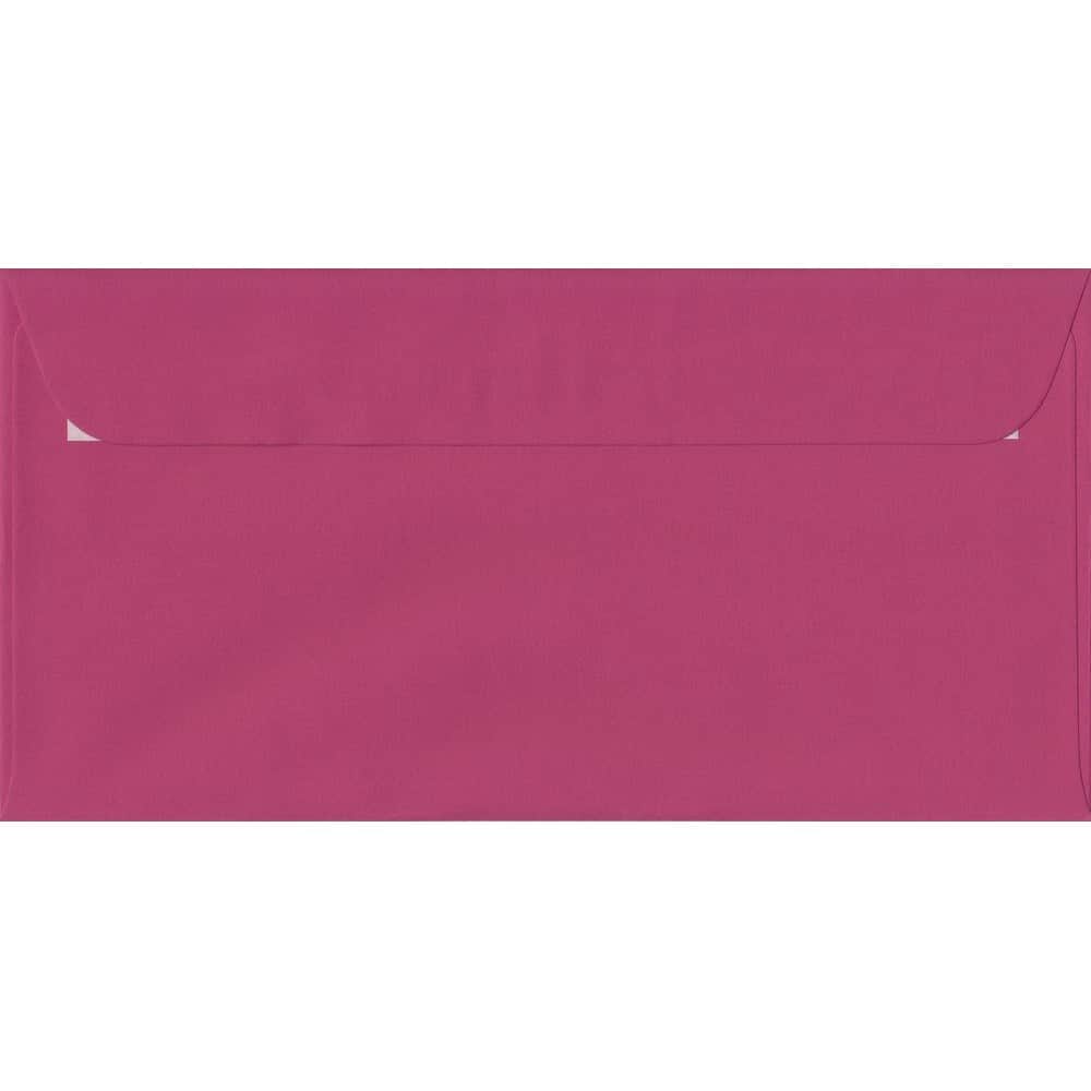 Dark Pink 114mm x 224mm Envelopes. 100 Pink 100gsm DL+ Envelopes. Peel/Seal.