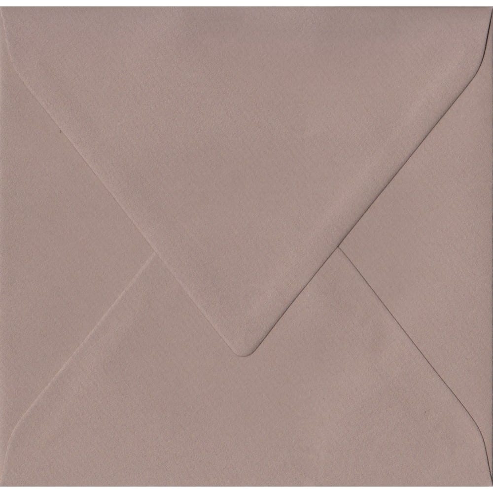 Taupe 135mm x 135mm Envelopes. 100 Brown 100gsm Small Square Envelopes. Gummed.