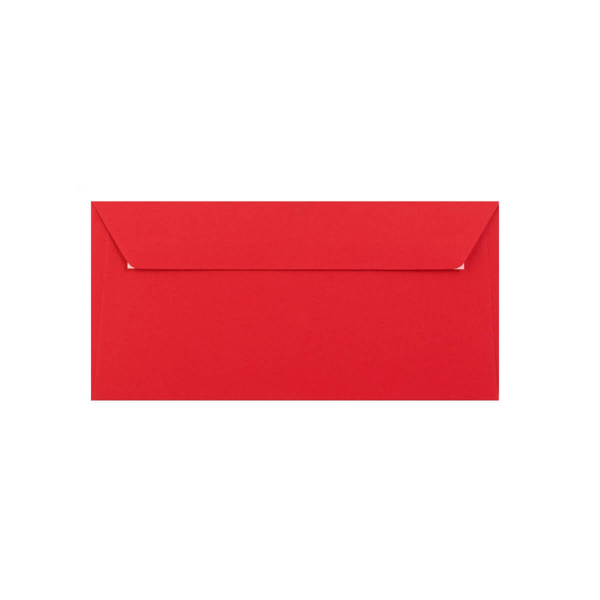 500 Bright Red 110mm x 220mm DL Envelopes. Peel/Seal. 120gsm Wallet Flap. Trade Box.