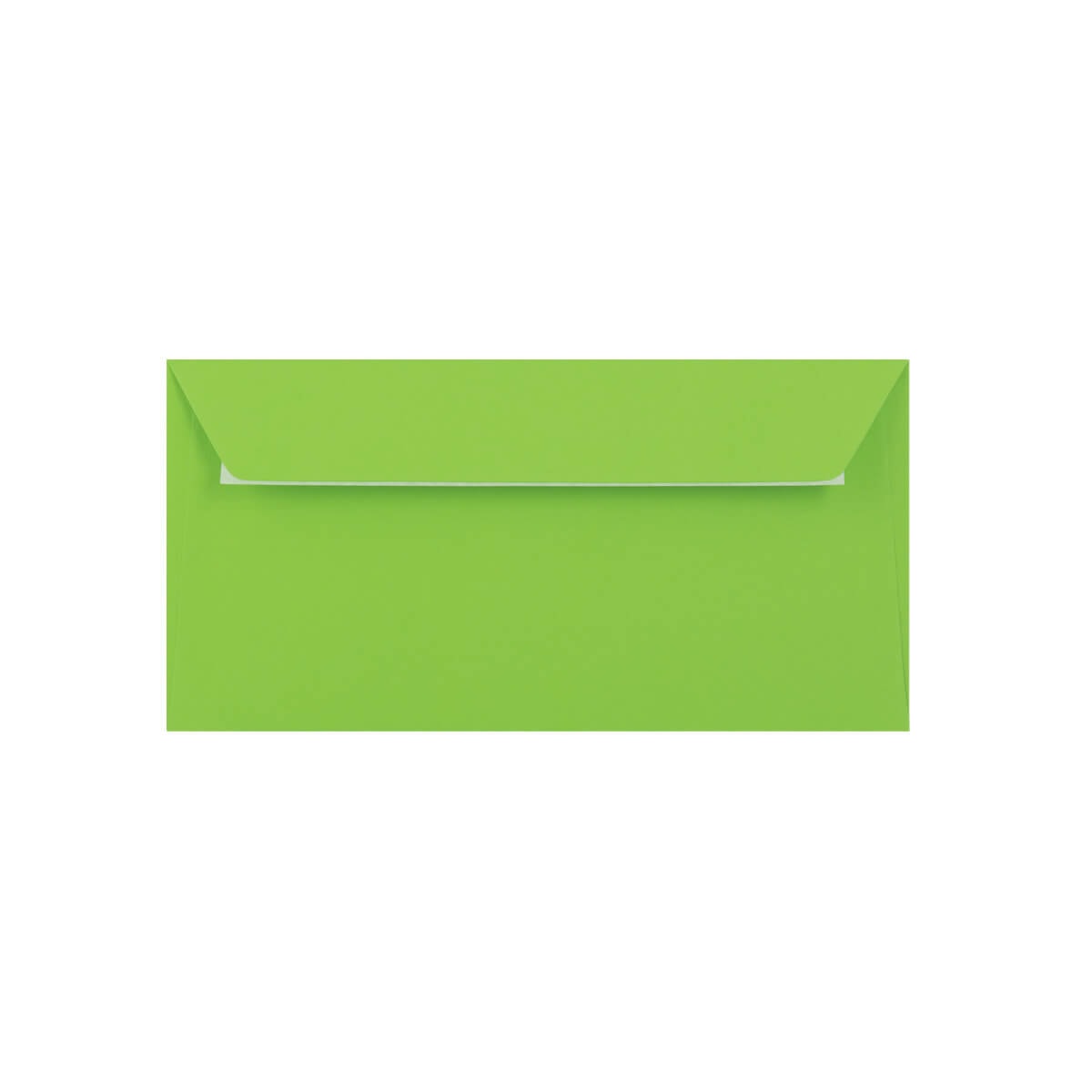500 Mid Green 110mm x 220mm DL Envelopes. Peel/Seal. 120gsm Wallet Flap. Trade Box.