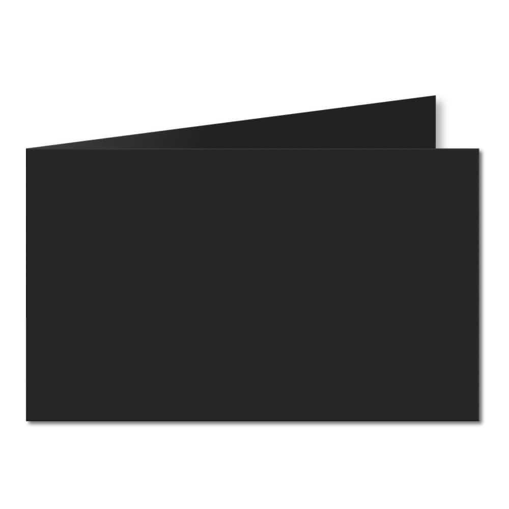 Jet Black. 128mm x 356mm. 5x7 (Short Edge). 235gsm Folded Card Blank.