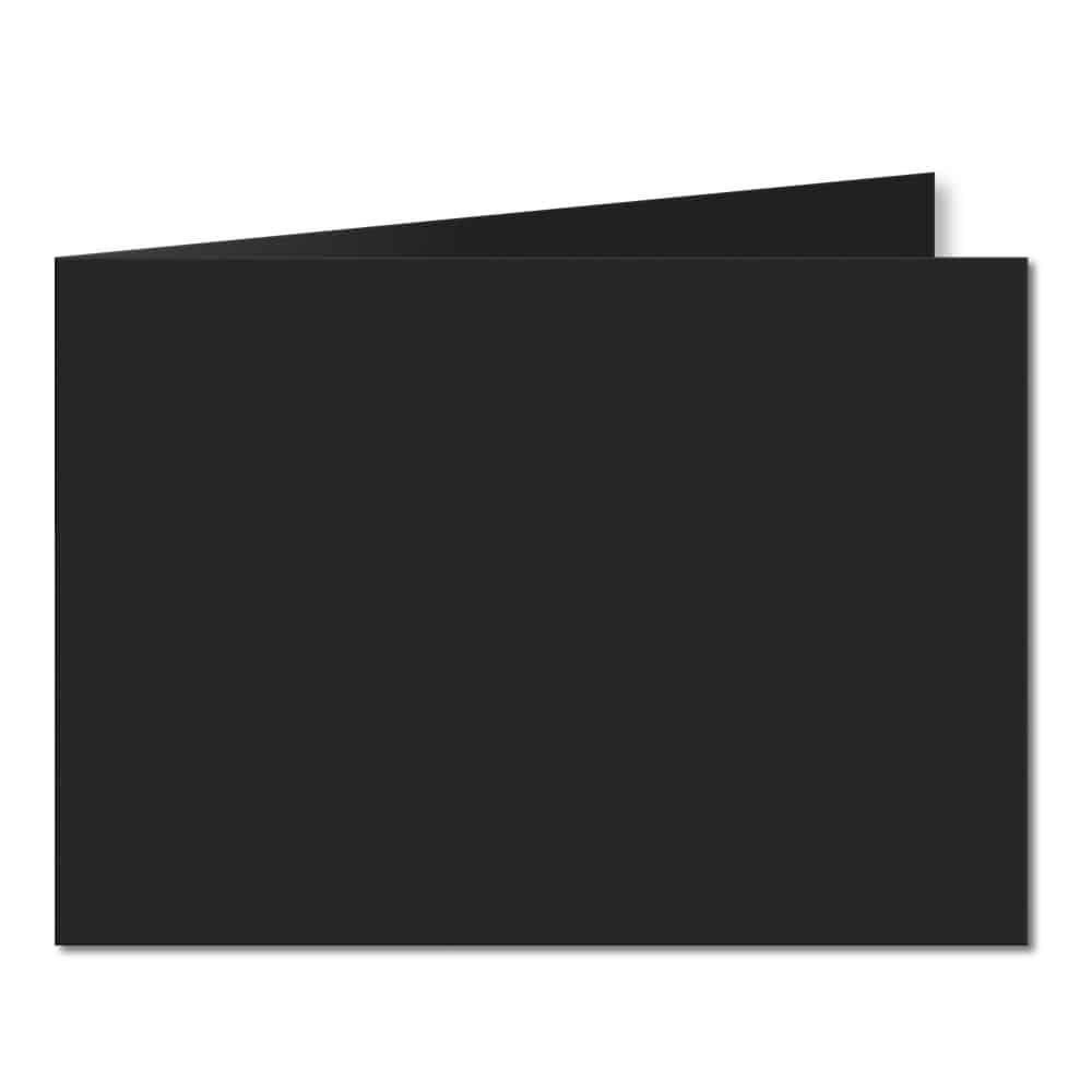 Jet Black. 148mm x 420mm. A5 (Short Edge). 235gsm Folded Card Blank.