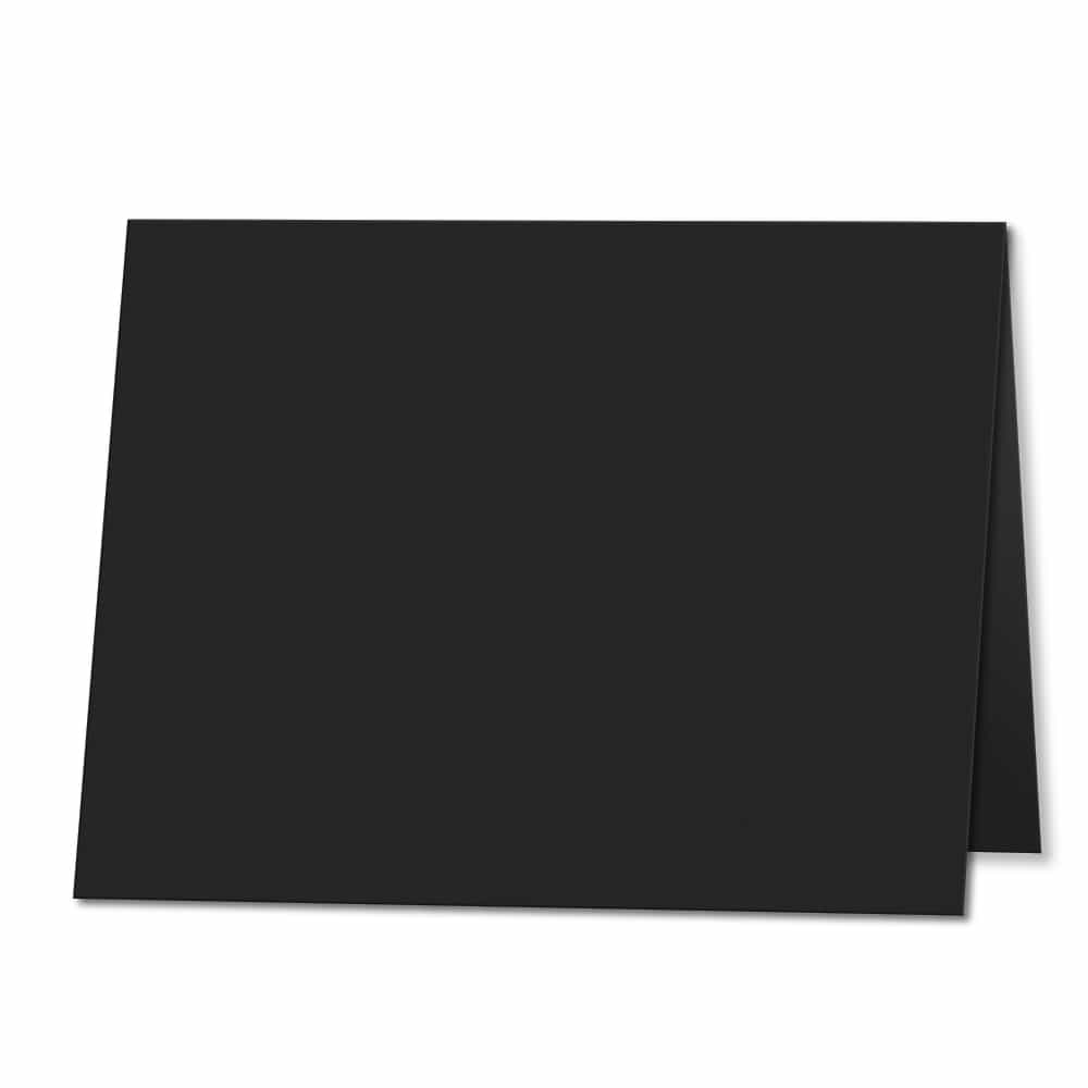 Jet Black. 165mm x 230mm. Greeting (Long Edge). 235gsm Folded Card Blank.