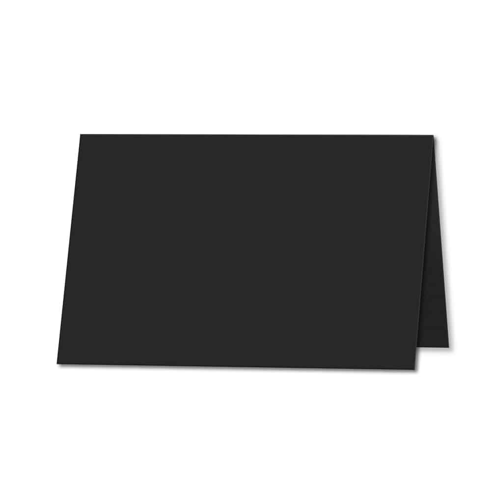 Jet Black. 100mm x 120mm. Place Card. 235gsm Folded Card Blank.