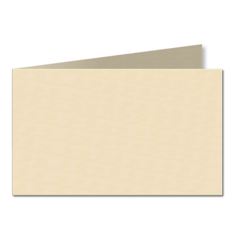Pale Cream. 128mm x 356mm. 5x7 (Short Edge). 240gsm Folded Card Blank.