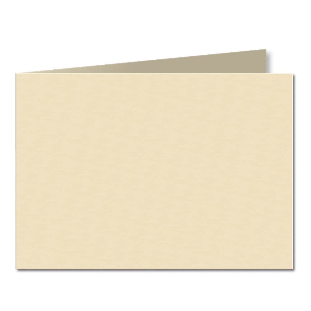 Pale Cream. 148mm x 420mm. A5 (Short Edge). 240gsm Folded Card Blank.