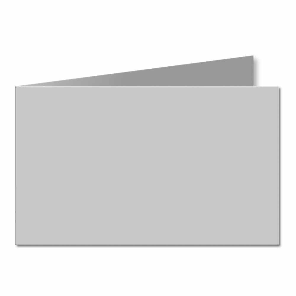 Silver Grey. 128mm x 356mm. 5x7 (Short Edge). 235gsm Folded Card Blank.