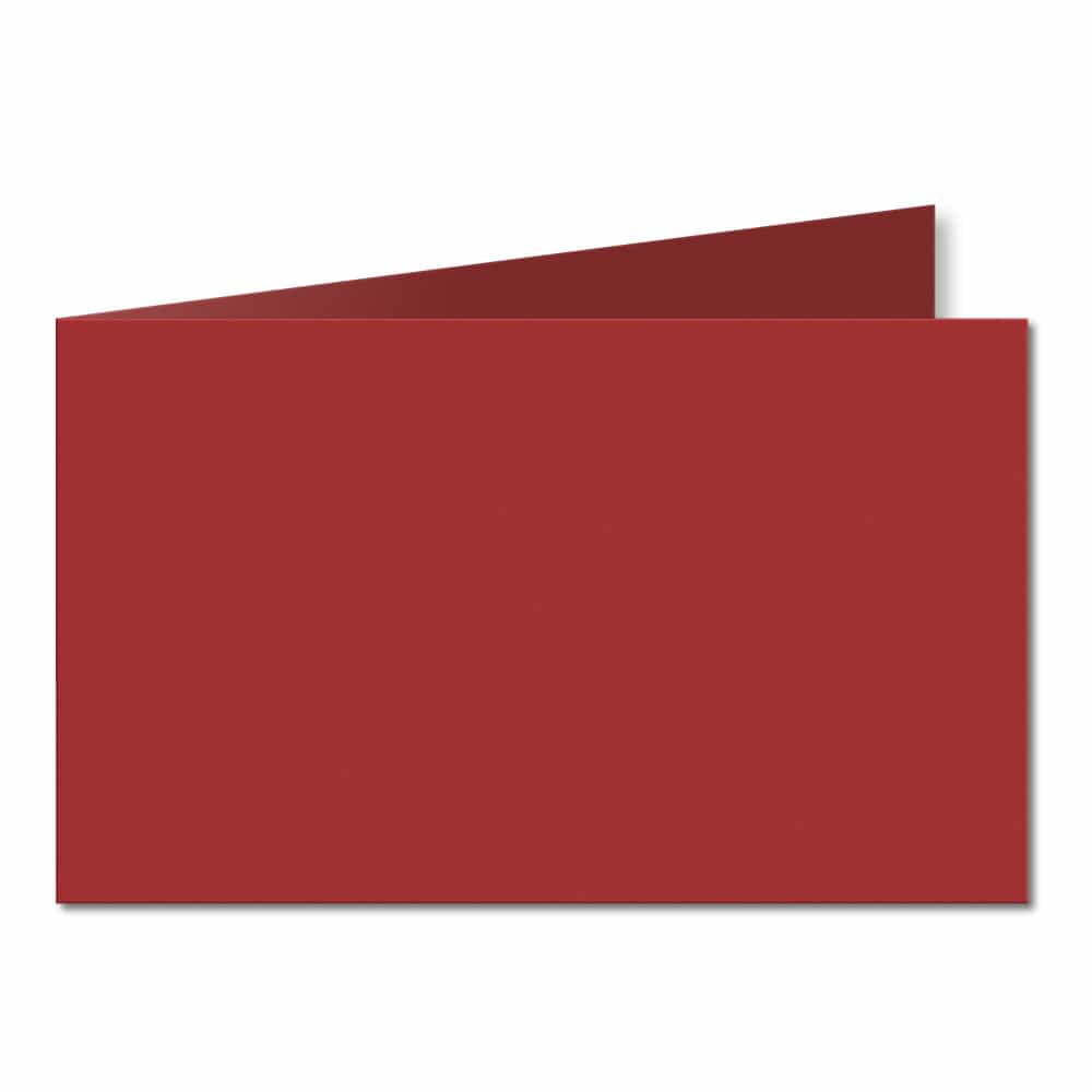 Chilli Red. 128mm x 356mm. 5x7 (Short Edge). 235gsm Folded Card Blank.