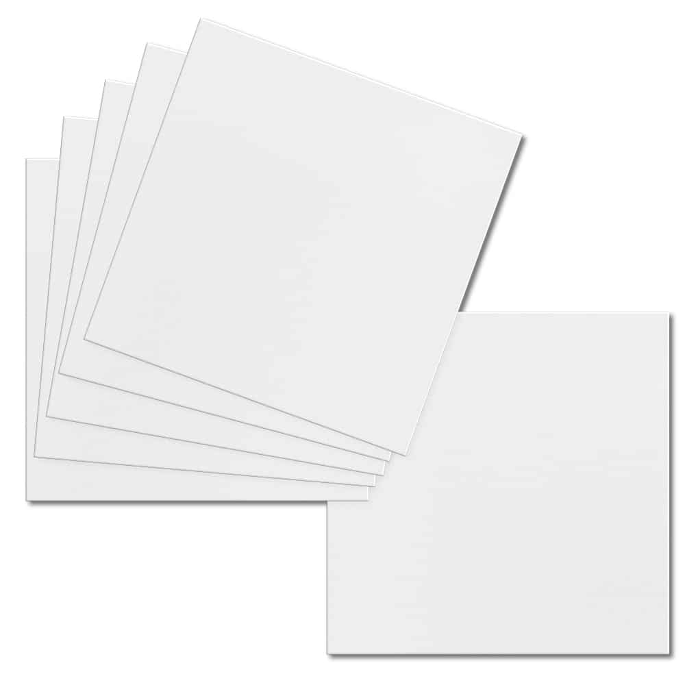 Impact White. 148mm x 148mm. Large Square. 250gsm Card Sheet.