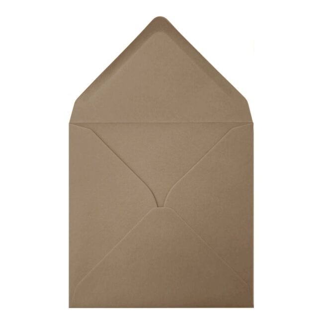 Shitake Brown 155mm x 155mm Square Envelope. Gummed. 120gsm V-Flap. - Image 2