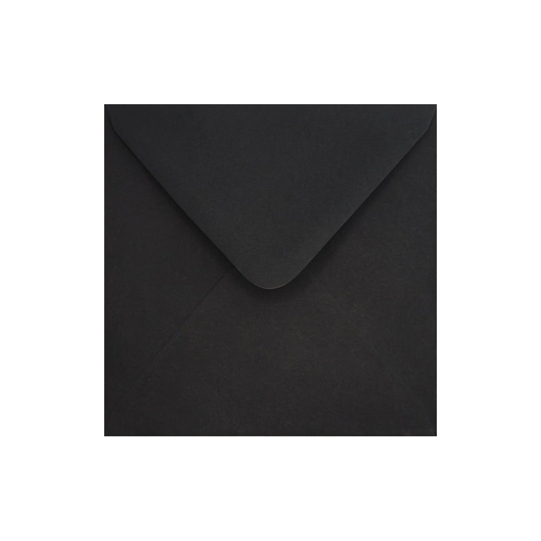 Matt Black 155mm x 155mm Square Envelope. Gummed. 120gsm V-Flap.