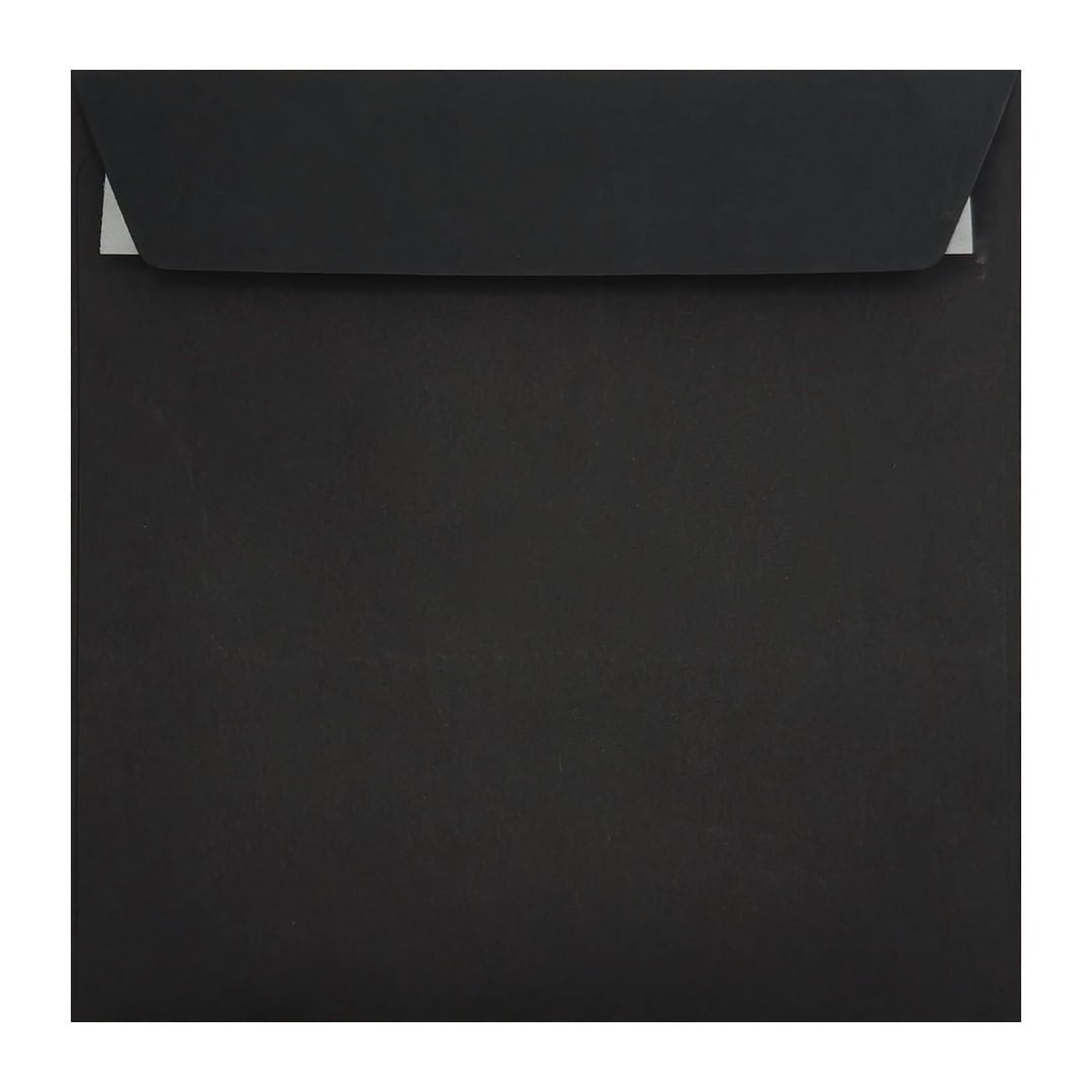 Matt Black 220mm x 220mm Large Square Envelope. Peel/Seal. 120gsm Wallet Flap.