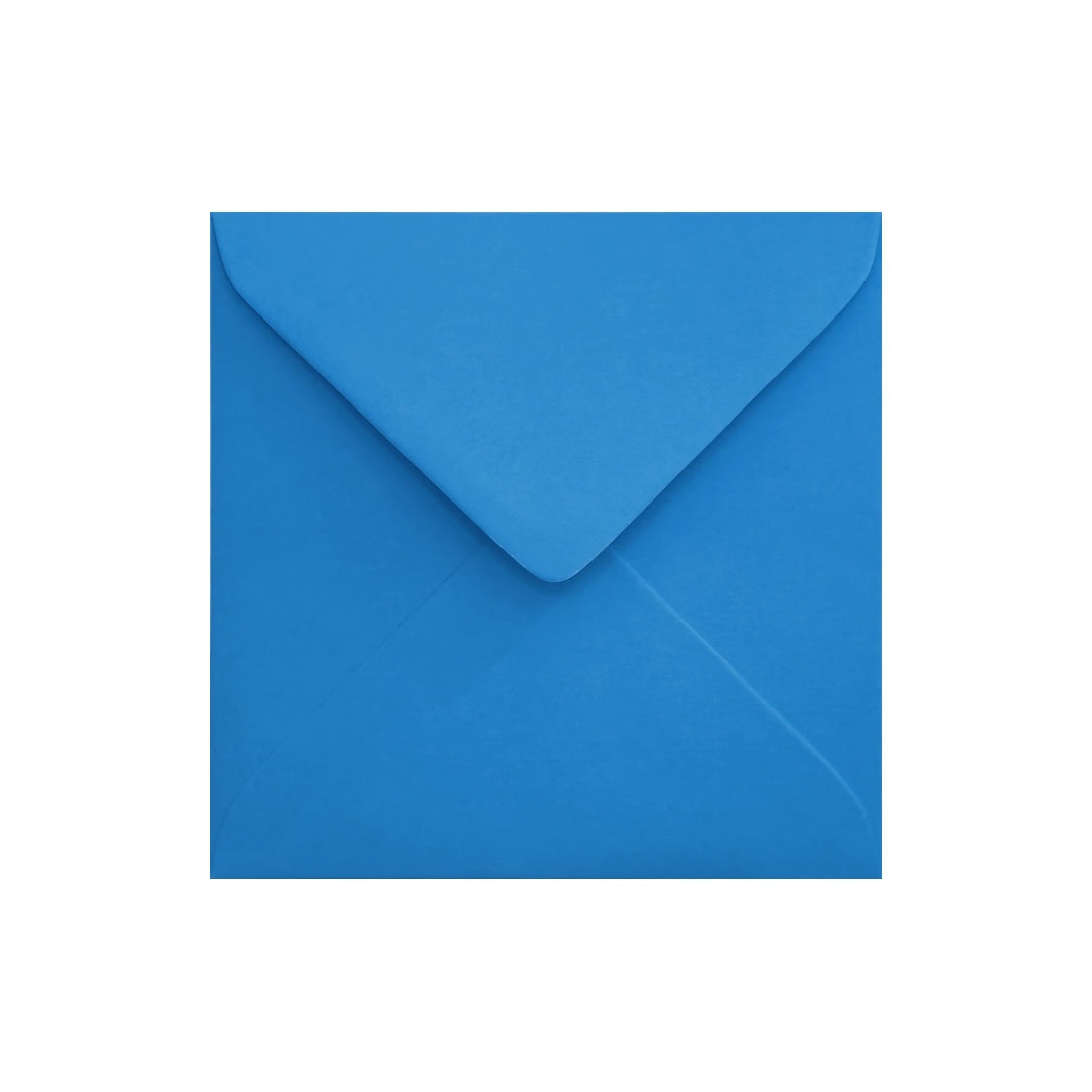 Bright Blue 155mm x 155mm Square Envelope. Gummed. 120gsm V-Flap.