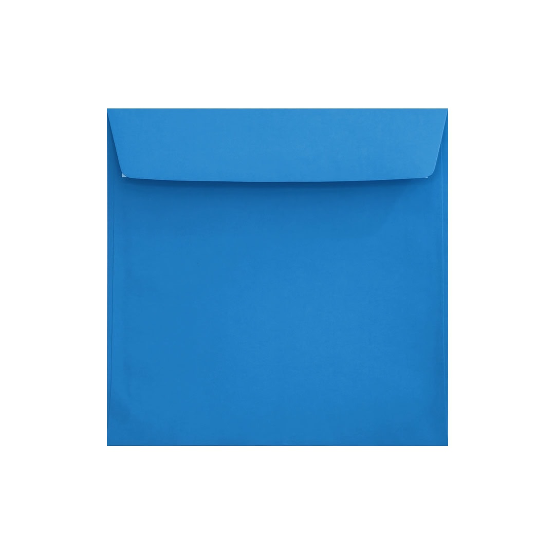 Bright Blue 155mm x 155mm Square Envelope. Peel/Seal. 120gsm Wallet Flap.