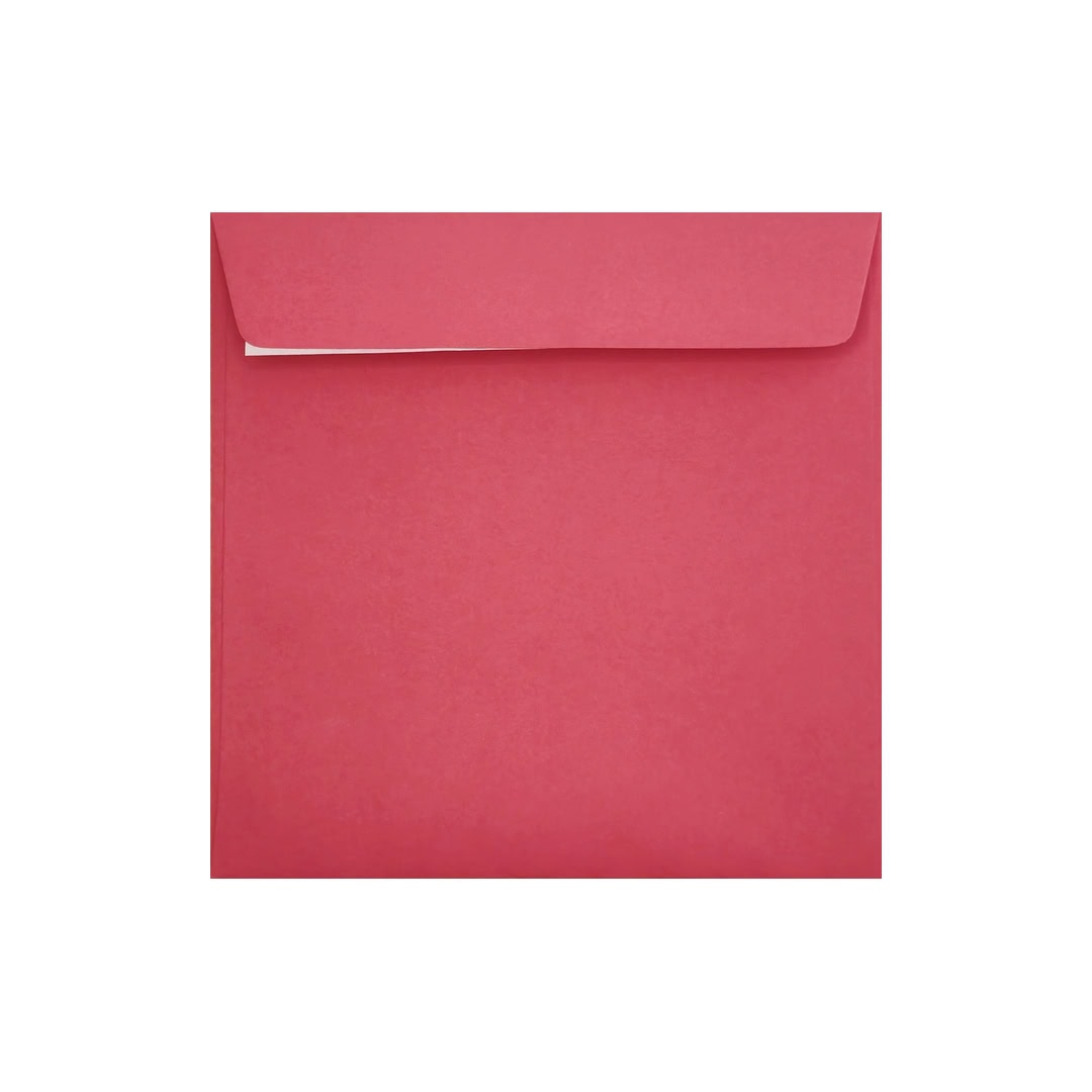 Bright Pink 155mm x 155mm Square Envelope. Peel/Seal. 120gsm Wallet Flap.