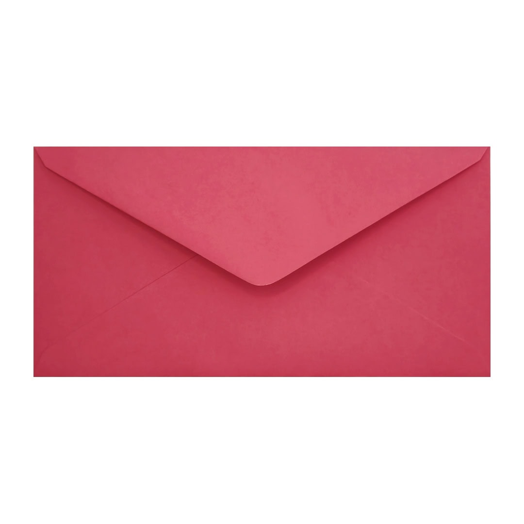 Bright Pink 110mm x 220mm DL Envelope. Gummed. 120gsm V-Flap.