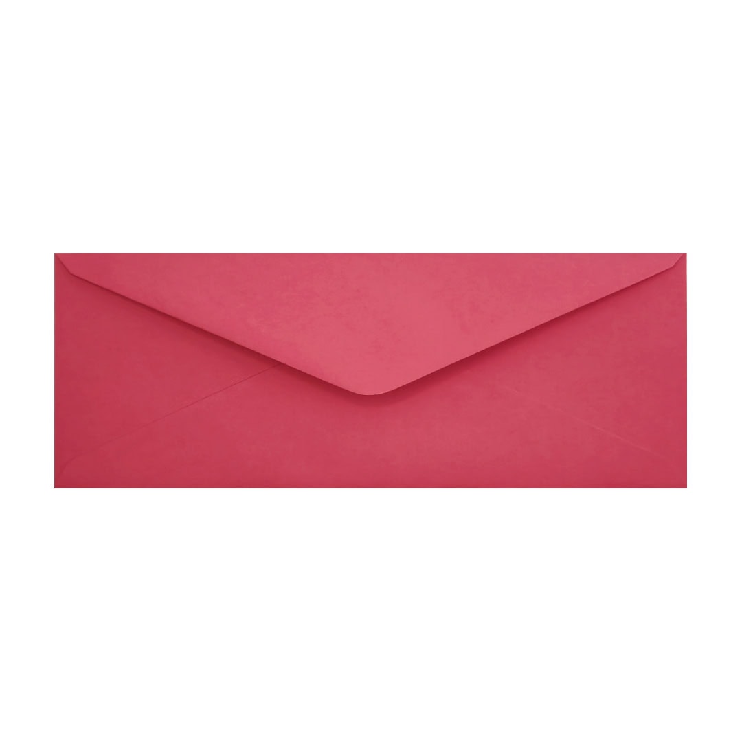 Bright Pink 80mm x 215mm Letterbox Style Envelope. Gummed. 120gsm V-Flap.