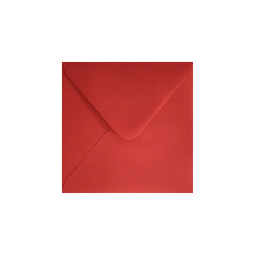 Bright Red 130mm x 130mm Small Square Envelope. Gummed. 120gsm V-Flap.