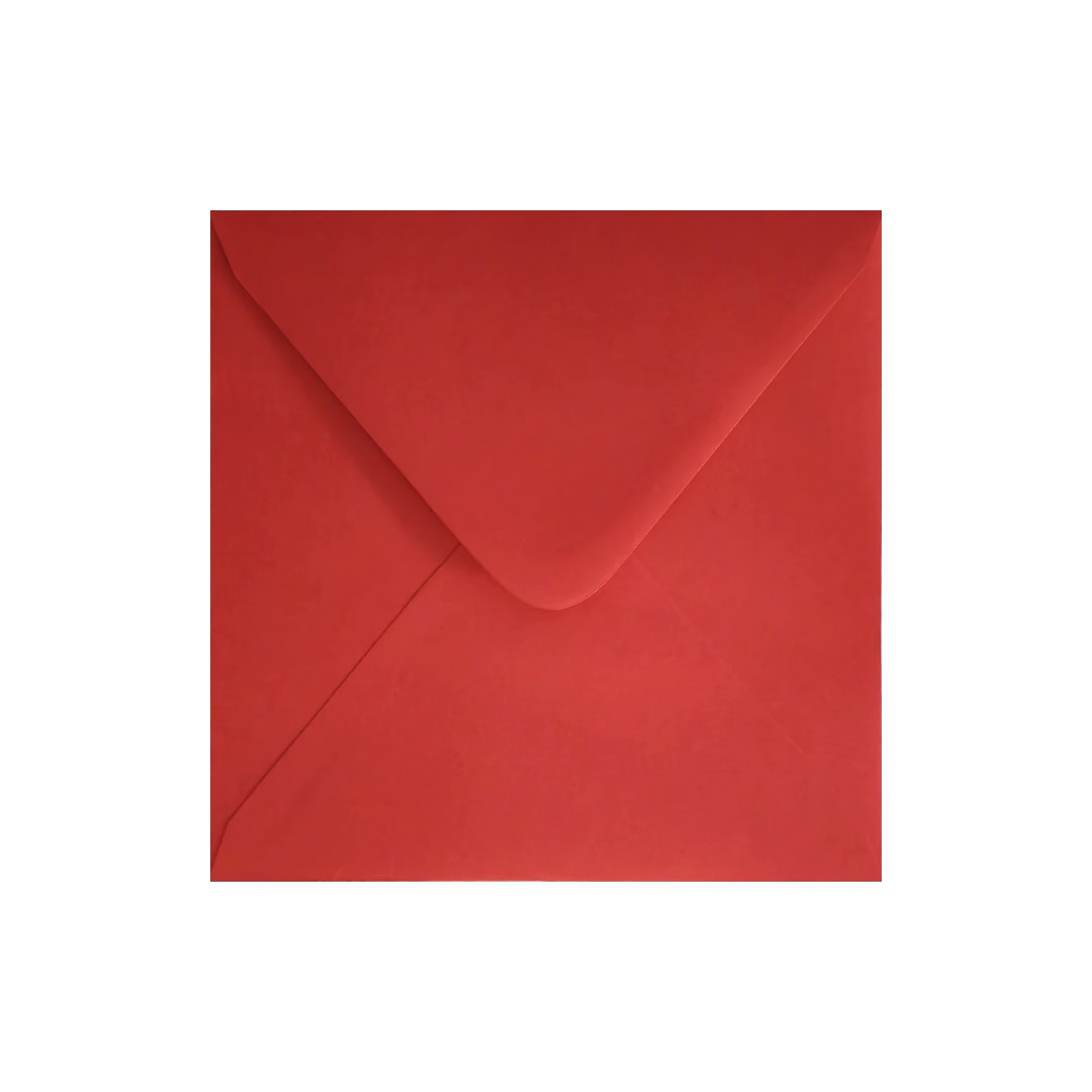 Bright Red 155mm x 155mm Square Envelope. Gummed. 120gsm V-Flap.