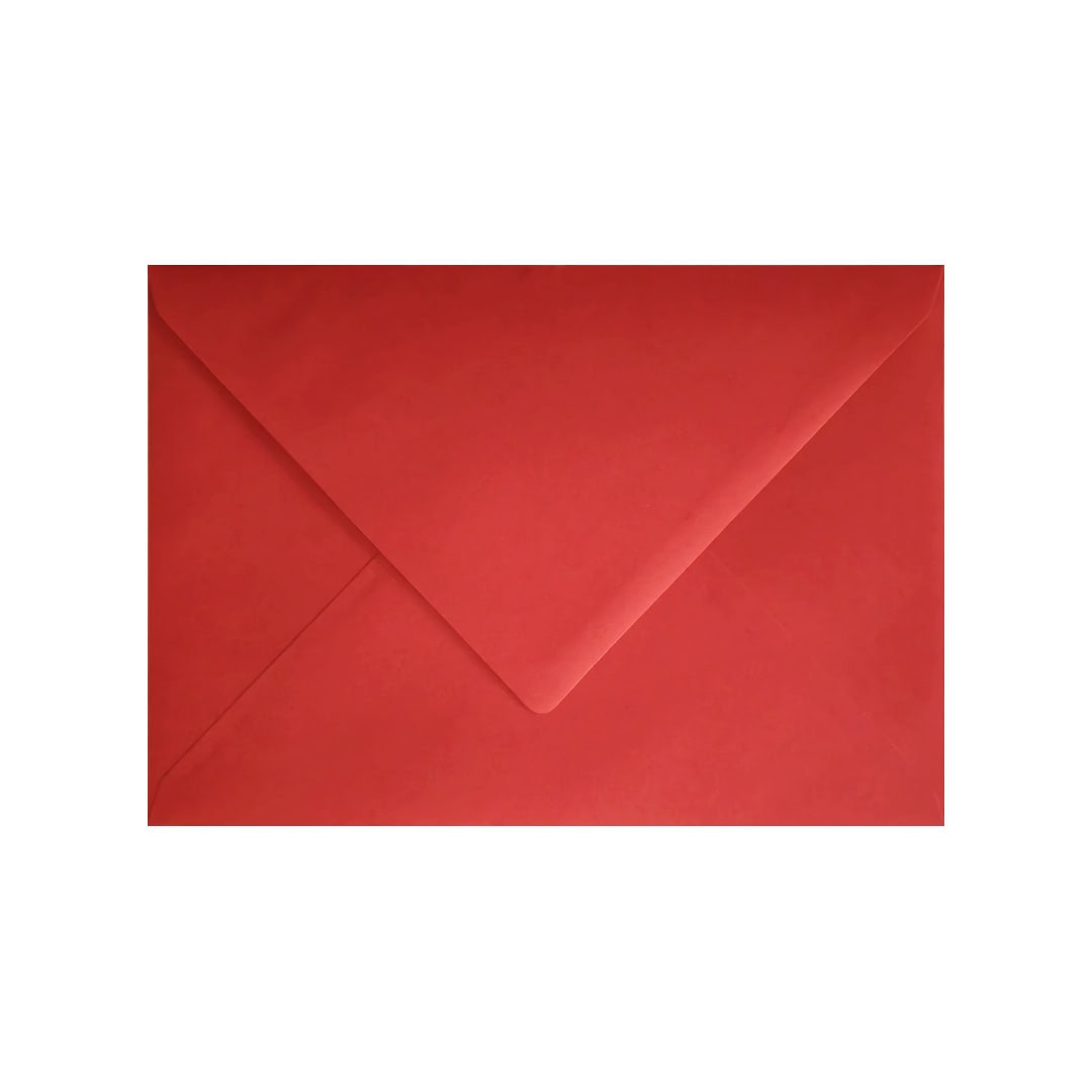 Bright Red 133mm x 184mm 5×7 Inch Envelope. Gummed. 120gsm V-Flap.