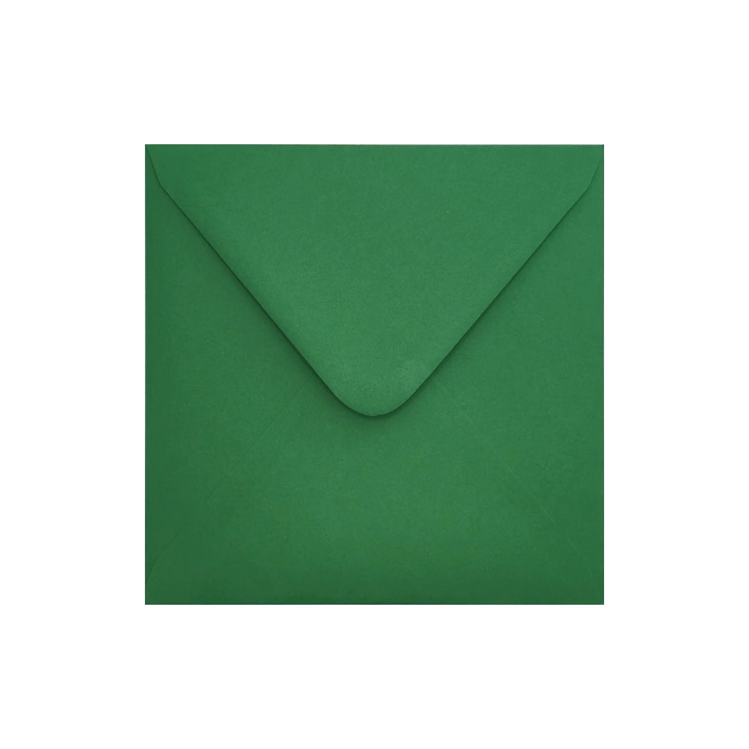 Dark Green 155mm x 155mm Square Envelope. Gummed. 120gsm V-Flap.