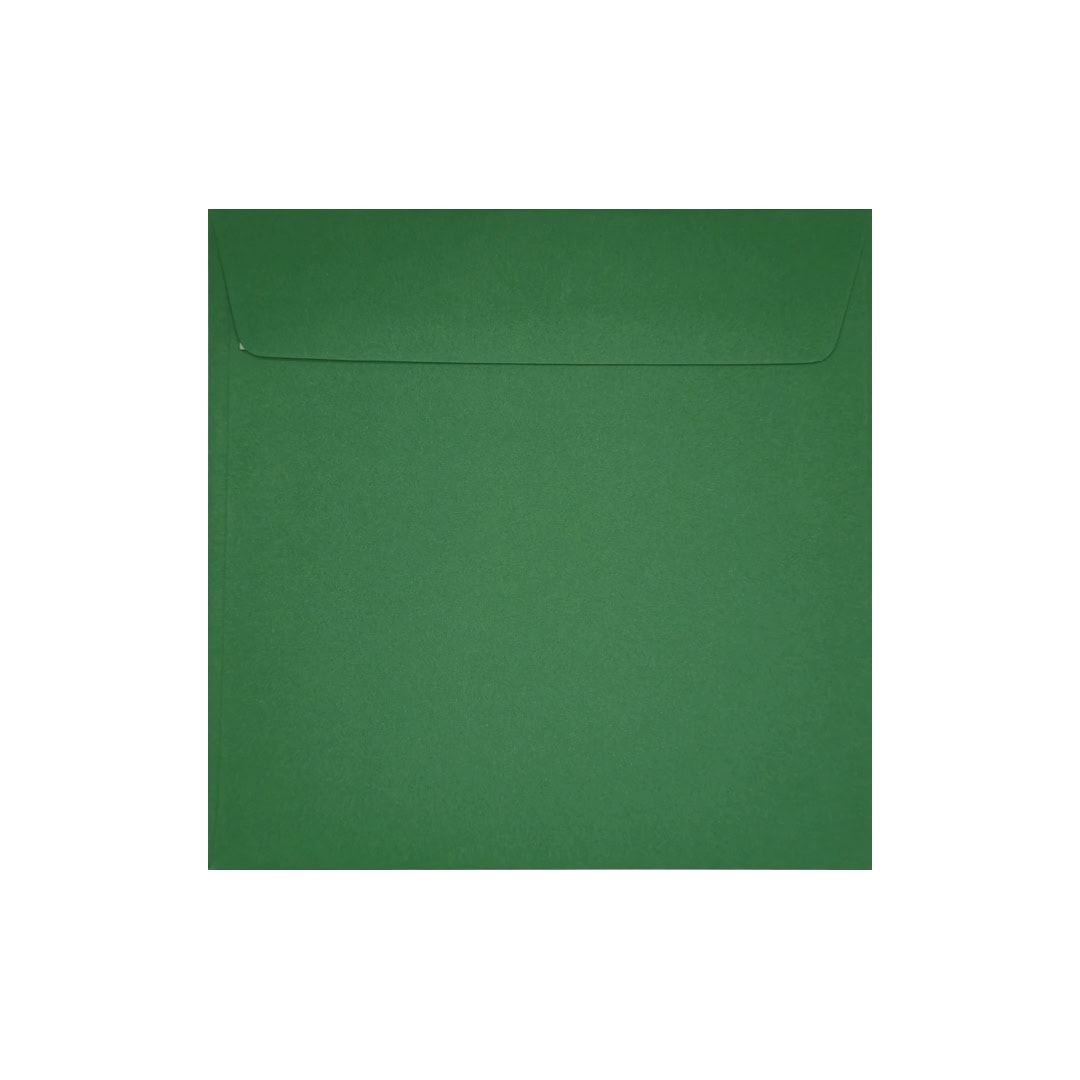 Dark Green 155mm x 155mm Square Envelope. Peel/Seal. 120gsm Wallet Flap.