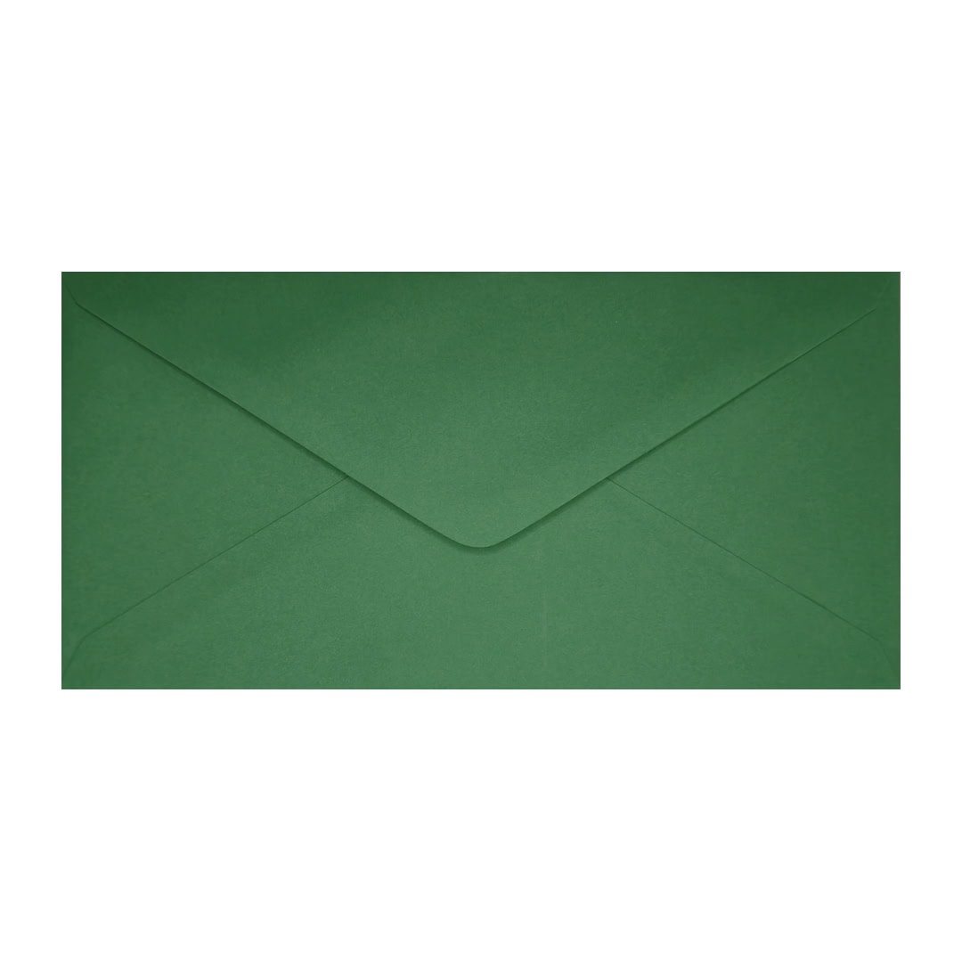 Dark Green 110mm x 220mm DL Envelope. Gummed. 120gsm V-Flap.