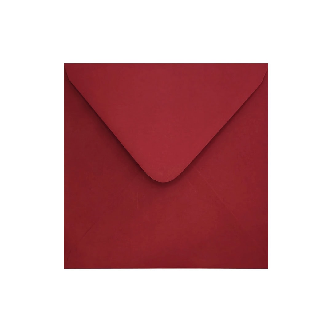 Dark Red 155mm x 155mm Square Envelope. Gummed. 120gsm V-Flap.