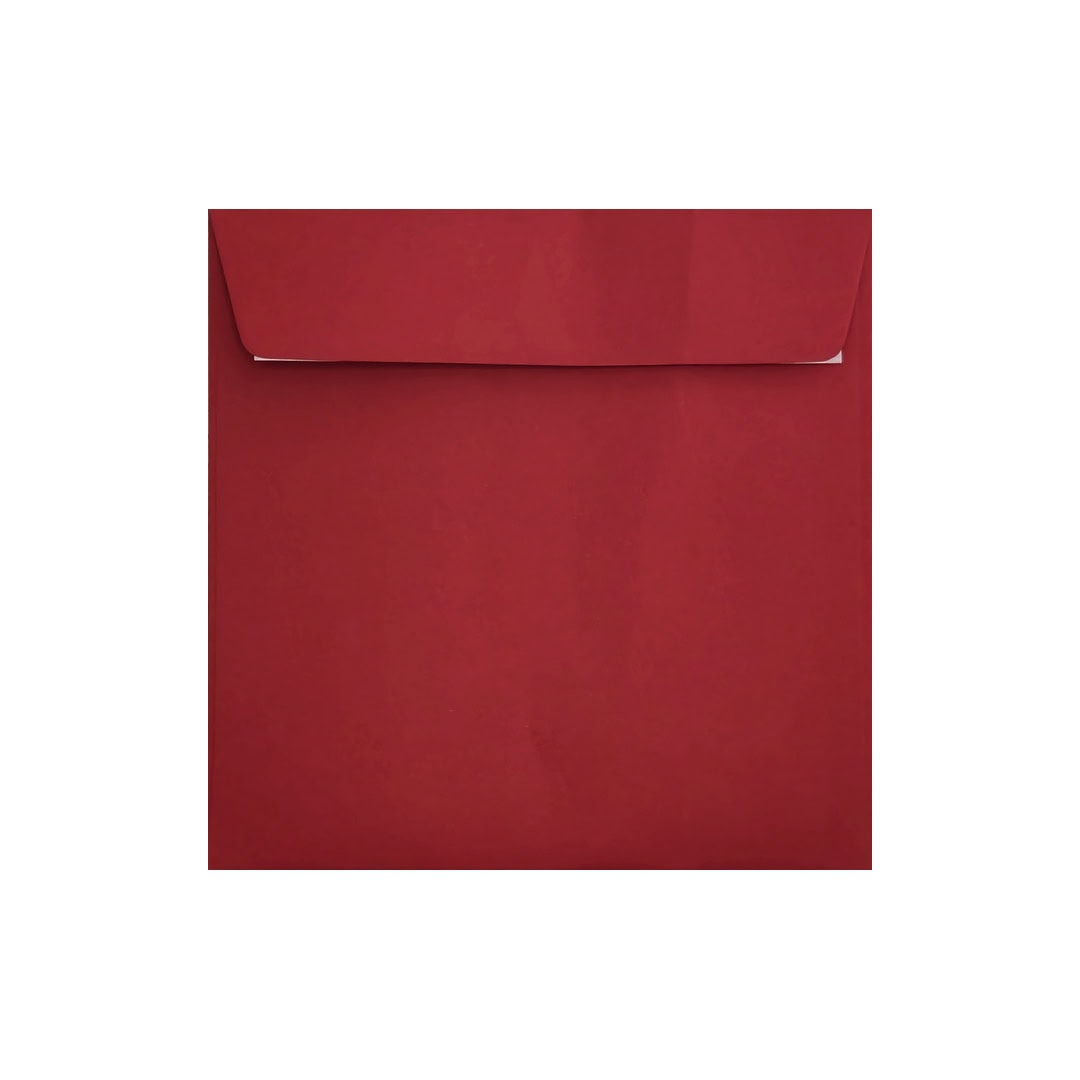 Dark Red 155mm x 155mm Square Envelope. Peel/Seal. 120gsm Wallet Flap.