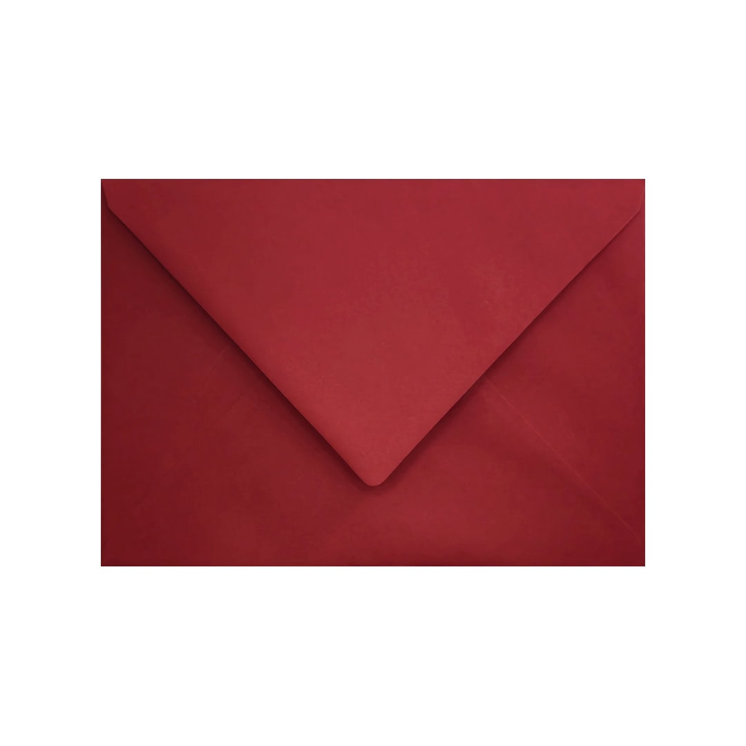 Dark Red 133mm x 184mm 5×7 Inch Envelope. Gummed. 120gsm V-Flap.