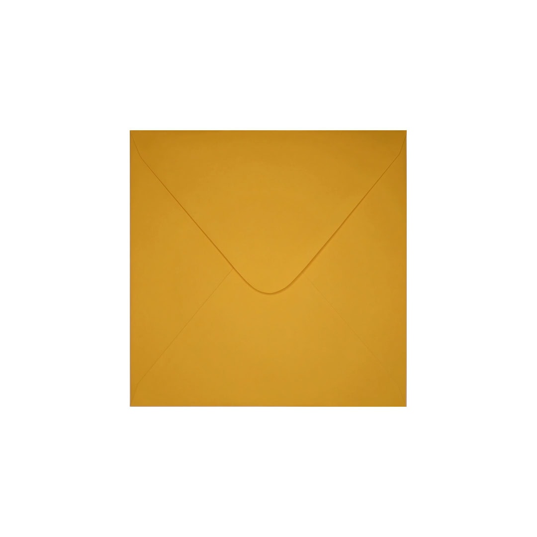 Dark Yellow 130mm x 130mm Small Square Envelope. Gummed. 120gsm V-Flap.