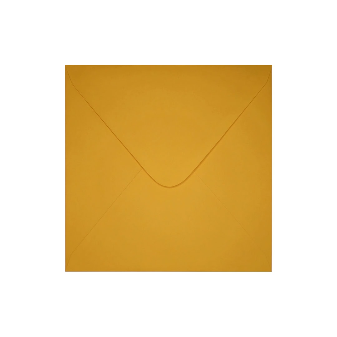 Dark Yellow 155mm x 155mm Square Envelope. Gummed. 120gsm V-Flap.