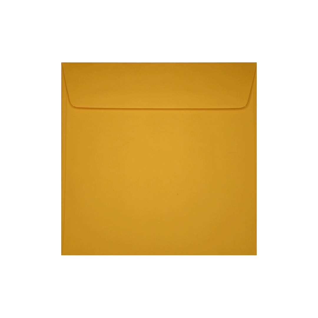 Dark Yellow 155mm x 155mm Square Envelope. Peel/Seal. 120gsm Wallet Flap.