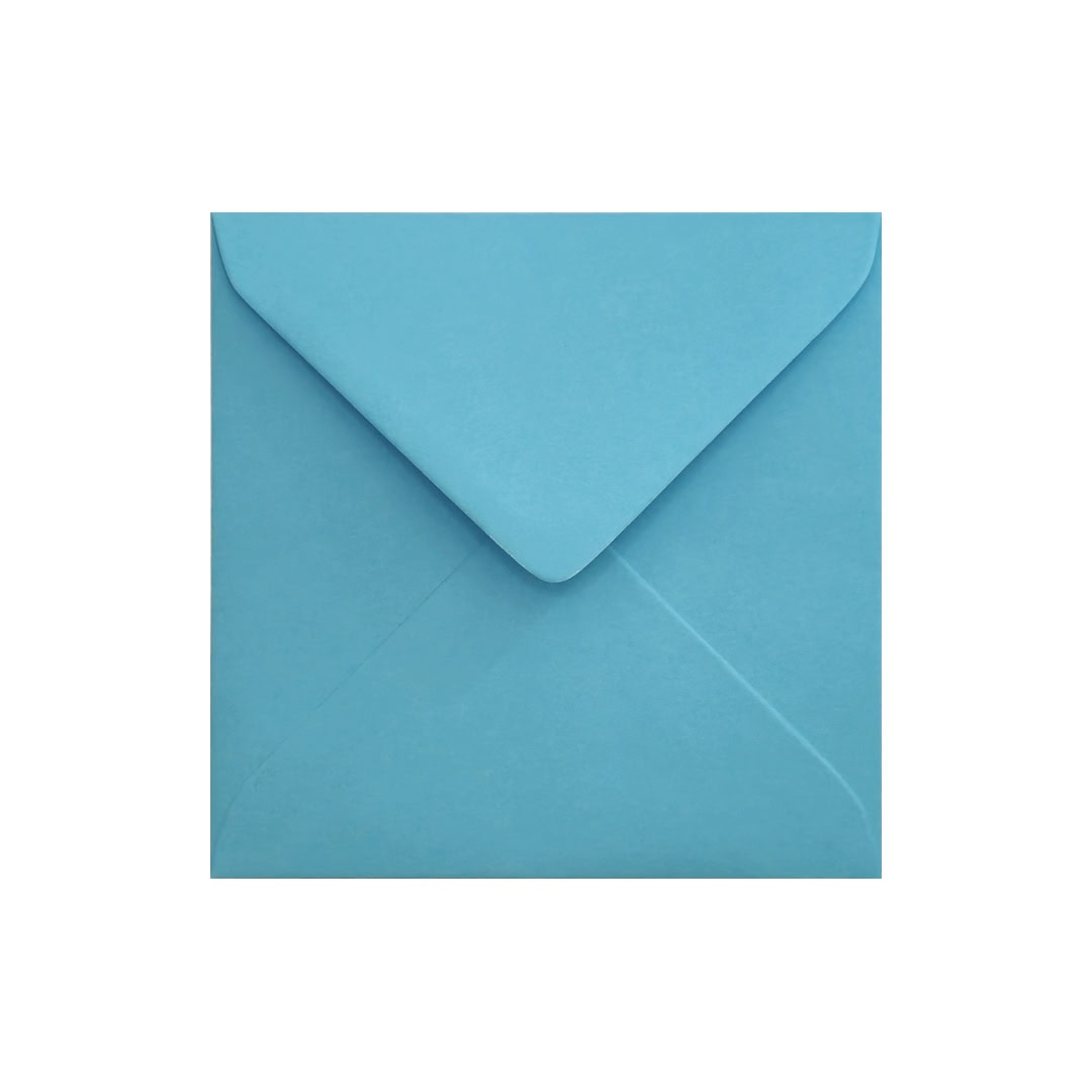 Mid Blue 155mm x 155mm Square Envelope. Gummed. 120gsm V-Flap.