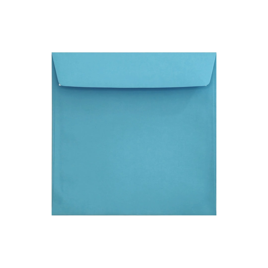 Mid Blue 155mm x 155mm Square Envelope. Peel/Seal. 120gsm Wallet Flap.