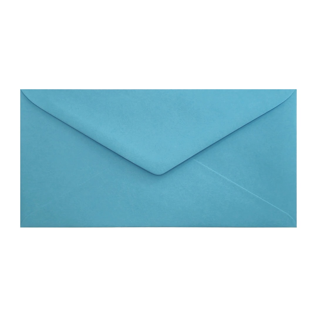 Mid Blue 110mm x 220mm DL Envelope. Gummed. 120gsm V-Flap.
