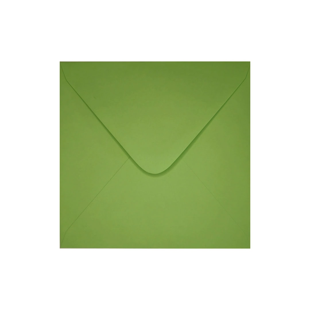 Mid Green 155mm x 155mm Square Envelope. Gummed. 120gsm V-Flap.