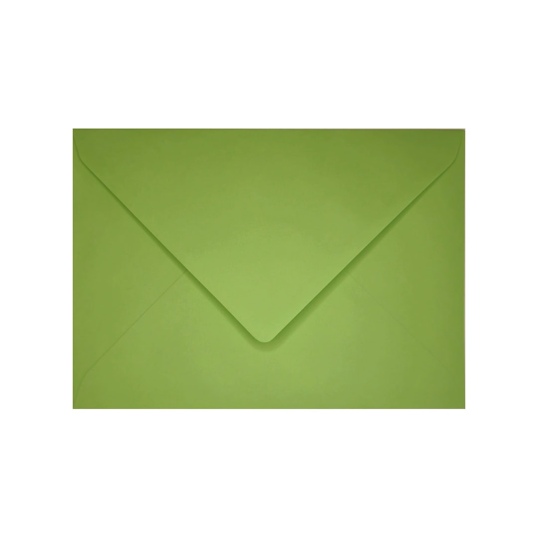Mid Green 133mm x 184mm 5×7 Inch Envelope. Gummed. 120gsm V-Flap.