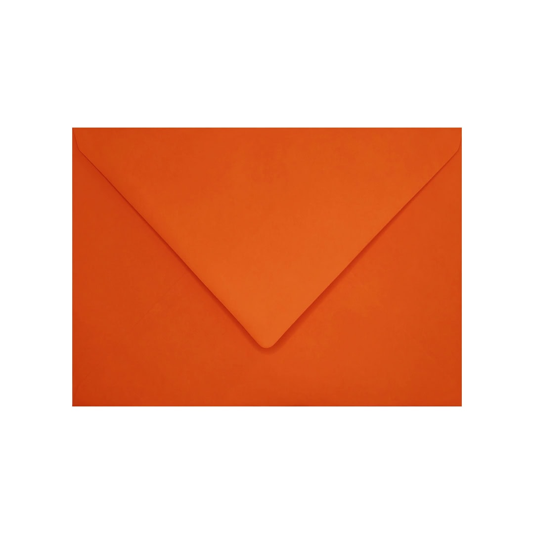 Orange 133mm x 184mm 5×7 Inch Envelope. Gummed. 120gsm V-Flap.