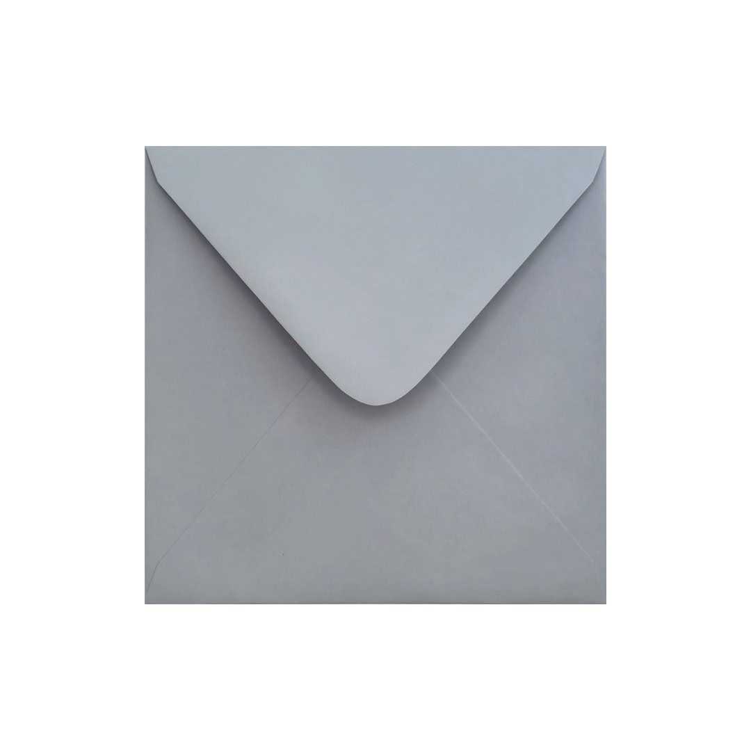 Pale Grey 155mm x 155mm Square Envelope. Gummed. 120gsm V-Flap.