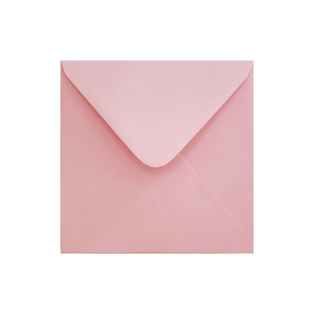 Pale Pink 155mm x 155mm Square Envelope. Gummed. 120gsm V-Flap.