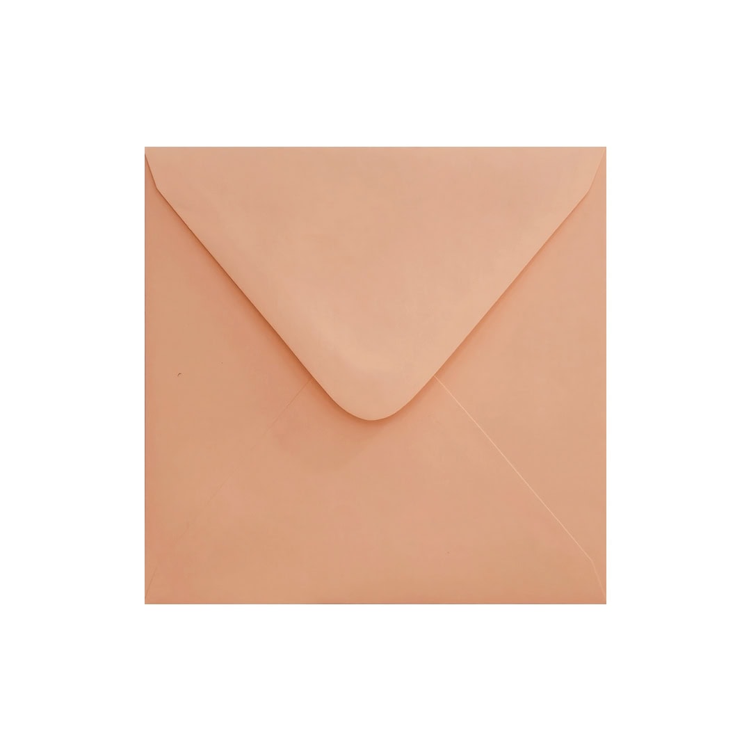 Salmon Pink 155mm x 155mm Square Envelope. Gummed. 120gsm V-Flap.