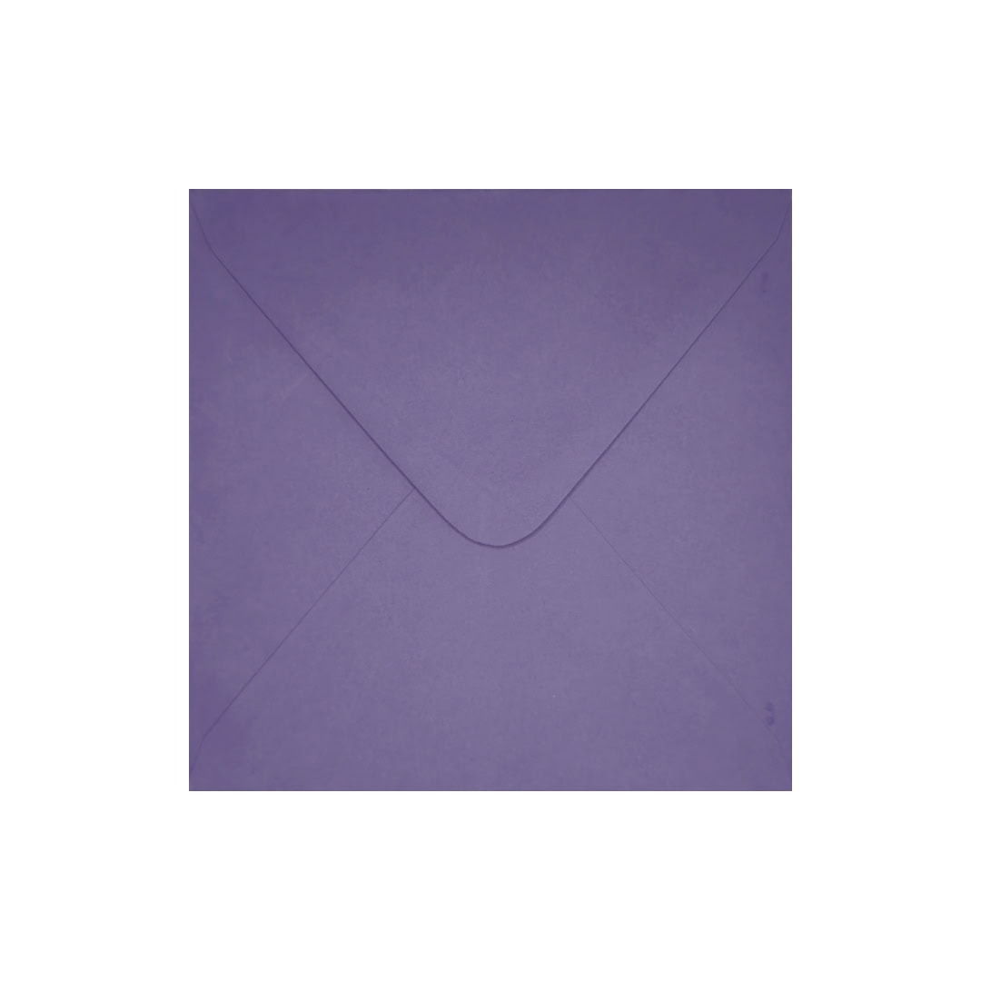 Purple 155mm x 155mm Square Envelope. Gummed. 120gsm V-Flap.