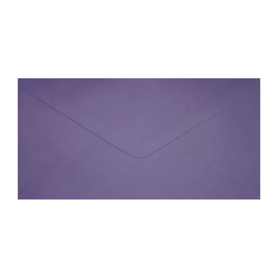 Purple 110mm x 220mm DL Envelope. Gummed. 120gsm V-Flap.
