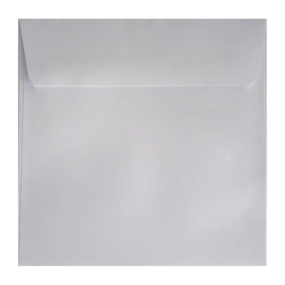 Pure White 220mm x 220mm Large Square Envelope. Peel/Seal. 120gsm Wallet Flap.