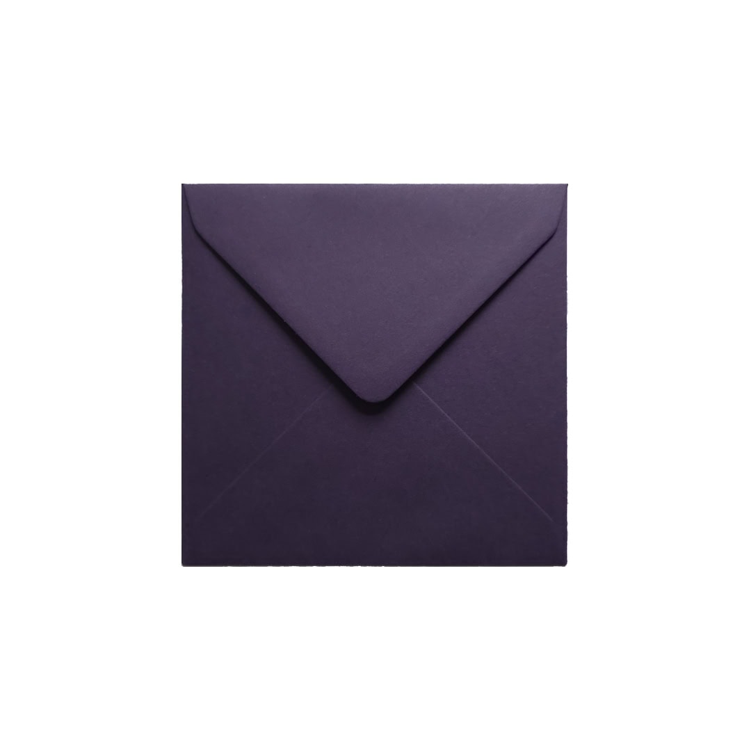 Aubergine 130mm x 130mm Envelope. Purple 135gsm Small Square Envelope. Gummed.