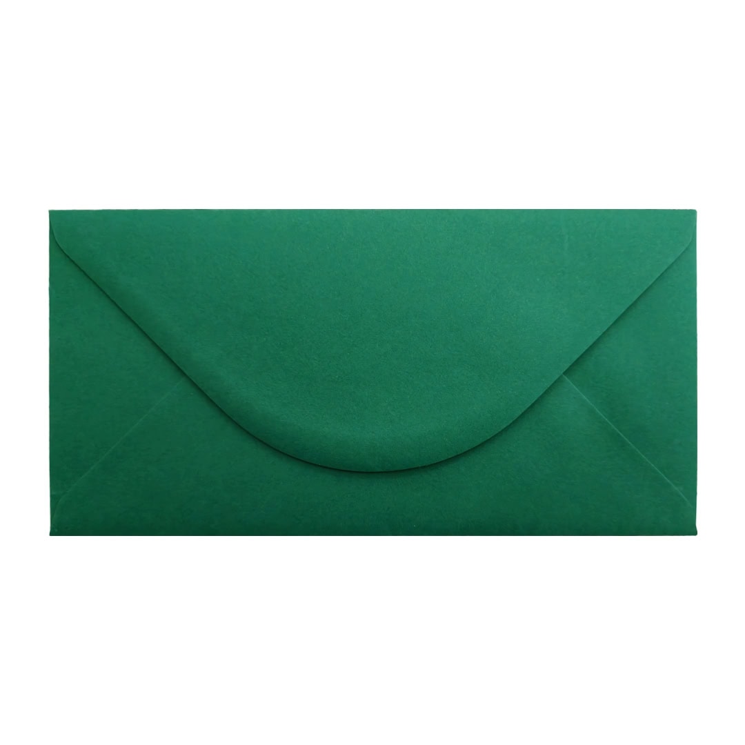Brooklands Green 110mm x 220mm Envelope. Green 120gsm DL Envelope. Gummed.