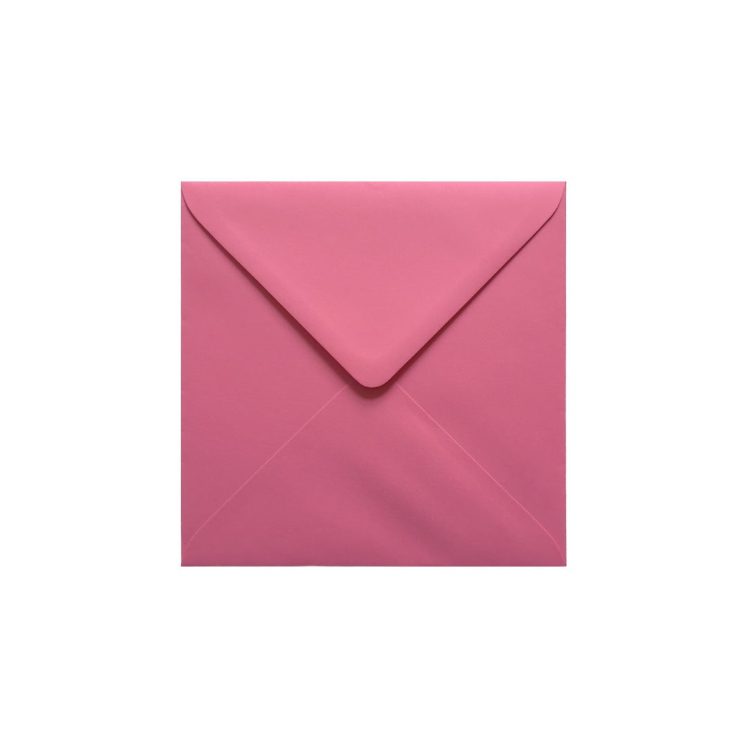 Bubblegum Pink 130mm x 130mm Small Square Envelope. Gummed. 100gsm V-Flap.